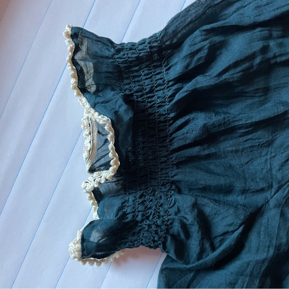 Joie Lightweight Silk Cotton Button Down Blouse Smocked Peasant Top | A76 - Picture 3 of 7